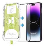 Microsonic Apple iPhone 14 Pro Magic Uygulama Aparatlı Tam Kapatan Ekran Koruyucu Siyah [iPhone 14 Pro ile Uyumlu Ekran Koruyucu]