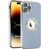 Microsonic Apple iPhone 14 Pro Max Flash Stamp Mavi Cep Telefonu Kılıfı