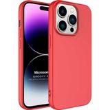Microsonic Apple iPhone 14 Pro Max Groovy Soft Kırmızı Cep Telefonu Kılıfı