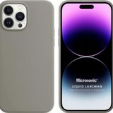 Microsonic Apple iPhone 14 Pro Max Liquid Lansman Silikon Gri Cep Telefonu Kılıfı