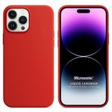 Microsonic Apple iPhone 14 Pro Max Liquid Lansman Silikon Kırmızı Cep Telefonu Kılıfı