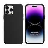 Microsonic Apple iPhone 14 Pro Max Liquid Lansman Silikon Siyah Cep Telefonu Kılıfı