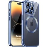 Microsonic Apple iPhone 14 Pro Max MagSafe Luxury Electroplate Mavi Cep Telefonu Kılıfı