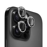 Microsonic Apple iPhone 16 Pro Tekli Diamond Taşlı Kamera Koruma Camı Siyah [iPhone 16 Pro ile Uyumlu Kamera Koruyucu Film - Siyah]