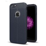 Microsonic Apple iPhone 6s Plus Deri Dokulu Lacivert Silikon Kılıf