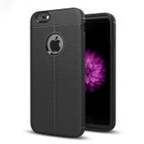 Microsonic Apple iPhone 6s Plus Deri Dokulu Siyah Silikon Kılıf