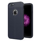 Microsonic Apple iPhone 8 Deri Dokulu Lacivert Silikon Kılıf