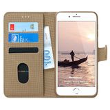 Microsonic Apple iPhone SE 2022 Fabric Book Wallet Gold Telefon Kılıfı