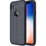 Microsonic Apple iPhone Xr Lacivert Deri Dokulu Silikon Kılıf