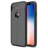 Microsonic Apple iPhone Xr Siyah Deri Dokulu Silikon Kılıf