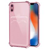 Microsonic Apple iPhone XS Card Slot Shock Pembe Cep Telefonu Kılıfı