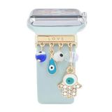 Microsonic Apple Watch 9 45mm Kordon Süsü Charm Love Hamsa [Watch Series 9 45mm ile Uyumlu Kordon Süsü - Gold]