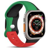 Microsonic Apple Watch SE 2022 44 mm Active Flex Wristband Black Unity Siyah Yeşil Uyumlu Kordon
