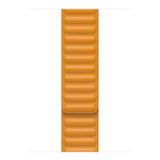 Microsonic Apple Watch SE 2022 44 mm Leather Link Band Turuncu Kordon