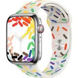 Microsonic Apple Watch SE 2022 44 mm Silikon V2 Pride Edition Beyaz Kordon