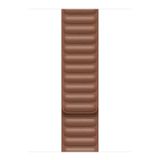 Microsonic Apple Watch SE 44 mm Leather Link Band Kahverengi Kordon