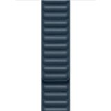 Microsonic Apple Watch SE 44 mm Leather Link Band Lacivert Kordon