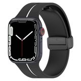 Microsonic Apple Watch SE Ribbon Line Siyah Beyaz 44 mm Kordon