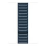 Microsonic Apple Watch Series 3 42 mm Leather Link Band Lacivert Kordon
