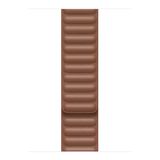 Microsonic Apple Watch Series 4 44 mm Leather Link Band Kahverengi Kordon