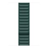 Microsonic Apple Watch Series 4 Uyumlu 44 mm Leather Link Band Koyu Yeşil Kordon