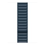 Microsonic Apple Watch Series 4 Uyumlu 44 mm Leather Link Band Lacivert Kordon