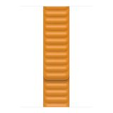 Microsonic Apple Watch Series 4 Uyumlu 44 mm Leather Link Band Turuncu Kordon