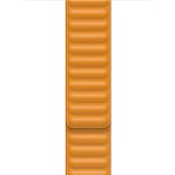 Microsonic Apple Watch Series 5 Uyumlu 44 mm Leather Link Band Turuncu Kordon