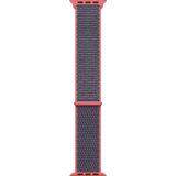 Microsonic Apple Watch Series 6 44 mm Hasırlı Woven Sport Loop Koyu Pembe Saat Kordon