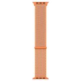 Microsonic Apple Watch Series 6 44 mm Hasırlı Woven Sport Loop Turuncu Saat Kordon