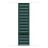 Microsonic Apple Watch Series 6 44 mm Leather Link Band Koyu Yeşil Kordon