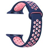 Microsonic Apple Watch Series 7 41 mm Lacivert Pembe Rainbow Sport Band Kordon