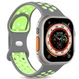 Microsonic Apple Watch Series 7 45 mm Rainbow Sport Kayış Gri Yeşil Uyumlu Kordon