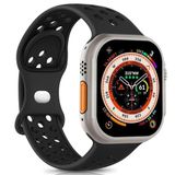 Microsonic Apple Watch Series 7 45 mm Rainbow Sport Kayış Siyah Uyumlu Kordon