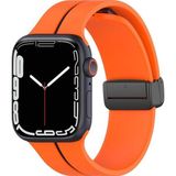 Microsonic Apple Watch Series 7 45 mm Turuncu Siyah Ribbon Line Kordon