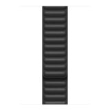 Microsonic Apple Watch Series 8 45 mm için Leather Link Band Siyah Kordon