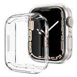 Microsonic Apple Watch Series 9 45mm Kılıf 360 Full Round Soft Silicone Şeffaf [Watch Series 9 45mm ile Uyumlu Kordon - Şeffaf]