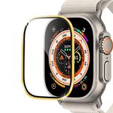 Microsonic Apple Watch Ultra 2 Tam Kaplayan Cam Ekran Koruyucu V2 Gold [Watch Ultra 2 ile Uyumlu Kordon - Gold]