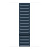 Microsonic Apple Watch Ultra için Leather Link Band Lacivert Kordon