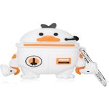 Microsonic Arpds Pro Kılıf Cartoon Figürlü Silikon Crtn-Fgr-Spc-Dck - Mercan - Turuncu - AirPods Pro