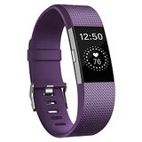 Microsonic Fitbit Charge 2 için Silicone Sport Band Mor Kordon