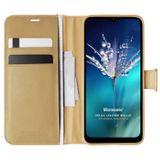 Microsonic General Mobile GM 21 için Kılıf Delux Leather Wallet Gold [GM 21 ile Uyumlu Kılıf - Gold]
