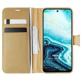 Microsonic General Mobile GM 21 Pro için Kılıf Delux Leather Wallet Gold [GM 21 Pro ile Uyumlu Kılıf - Gold]