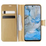 Microsonic General Mobile GM 22 Pro Delux Leather Wallet Gold Cep Telefon Kılıfı