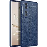Microsonic Honor 70 Deri Dokulu Silikon Lacivert Cep Telefon Kılıfı
