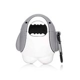 Microsonic Huawei FreeBuds 6 Kılıf Cartoon Figürlü Silikon Crtn-Fgr-Kpkblk [FreeBuds 6 ile Uyumlu Kılıf - Beyaz - Gri]