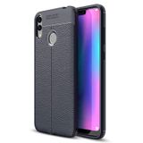 Microsonic Huawei Honor 8C için Kılıf Deri Dokulu Silikon Lacivert