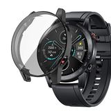 Microsonic Huawei Honor Magic Watch 2 46mm için Kılıf 360 Full Round Soft Silicone Siyah [Honor Watch Magic 2 46mm ile Uyumlu Kılıf - Siyah]