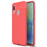 Microsonic Huawei P Smart 2019 Deri Dokulu Silikon Kırmızı Kılıf