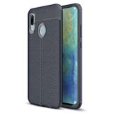 Microsonic Huawei P Smart 2019 Deri Dokulu Silikon Lacivert Kılıf